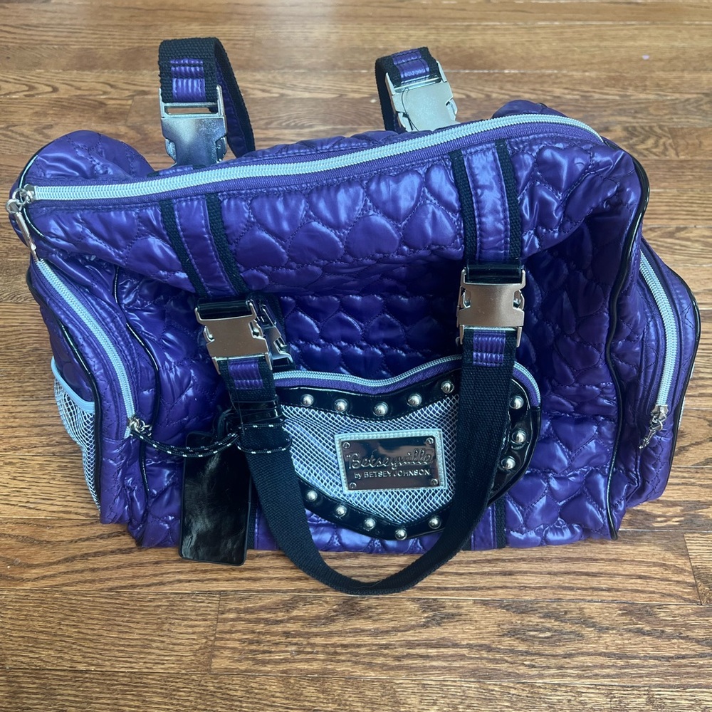 Betsey Johnson Metallic Purple Baby Bag